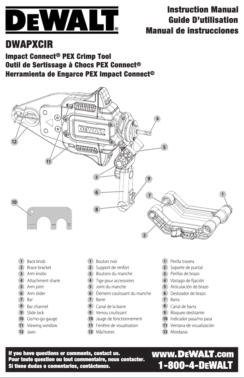 Page 1 of the manual User Manual DeWalt DWAPXCIR
