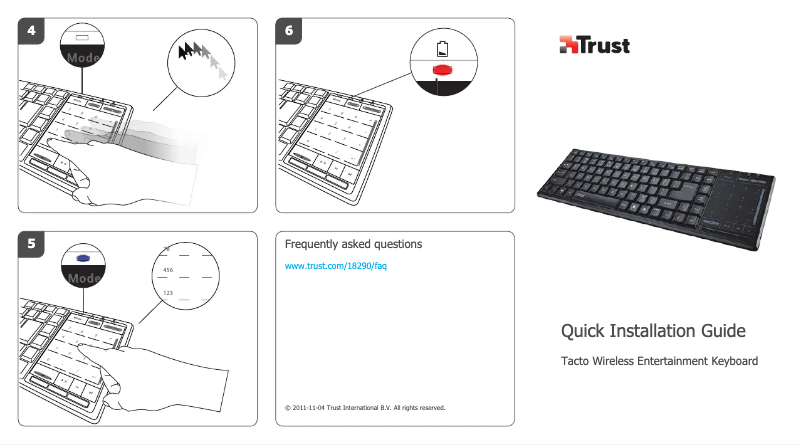 Page 1 of the manual User Manual Trust Tacto 18299