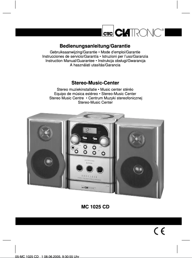 First page image of the manual for MC 1025 CD