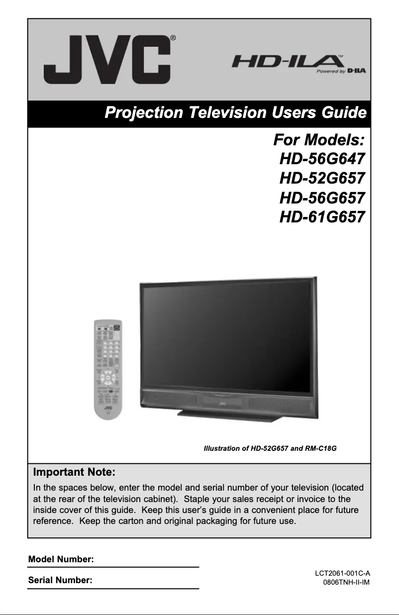 Page 1 of the manual User Manual JVC HD-56G657