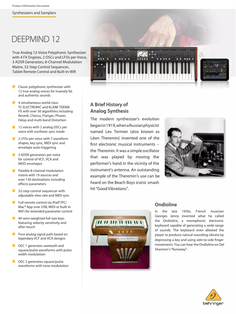 First page image of the manual for DeepMind 12