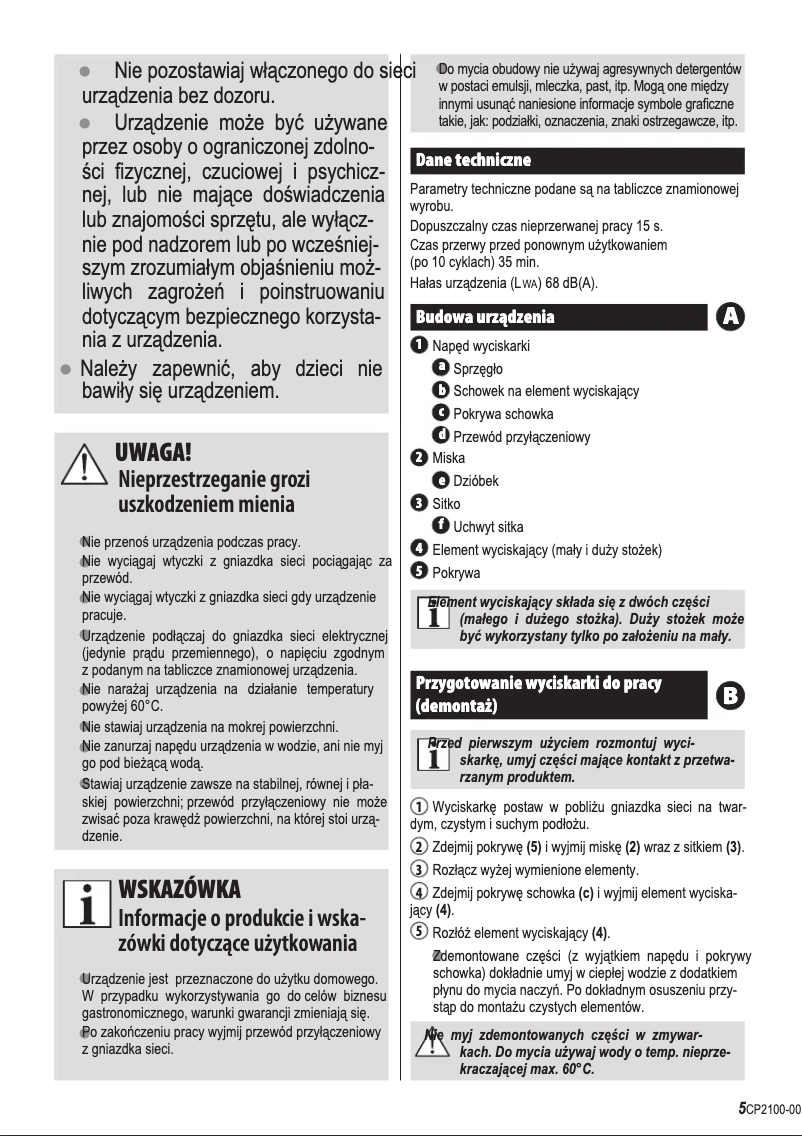 First page image of the manual for ZCP2100X