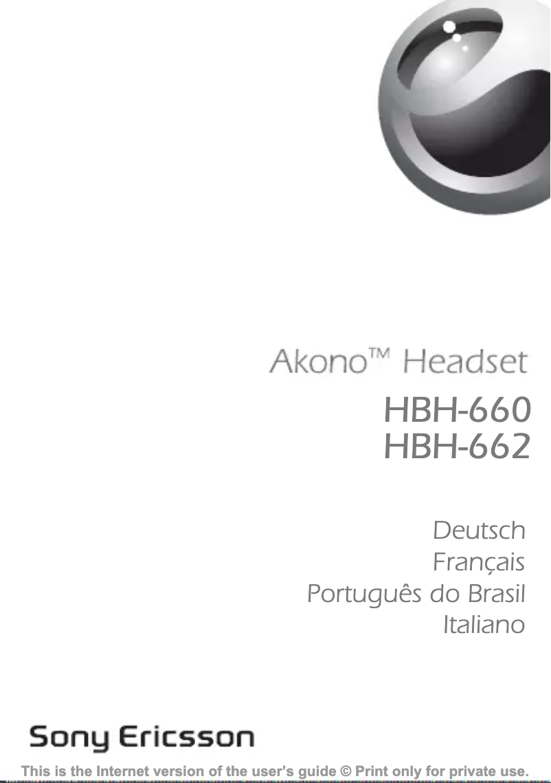 First page image of the manual for Akono HBH-662