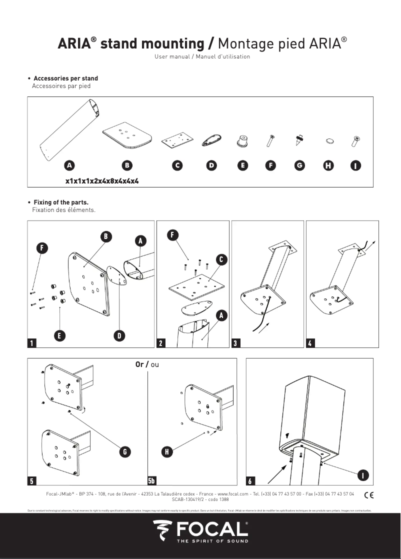 Page 1 of the manual Instructions / Assembly Focal Aria 906