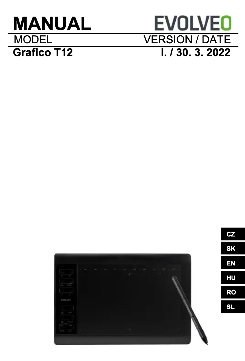 First page image of the manual for Grafico T12