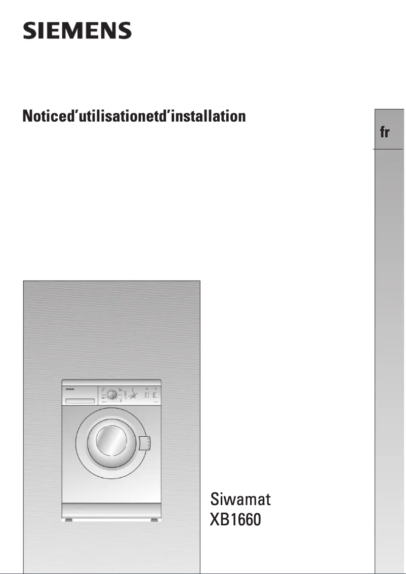 Page 1 of the manual User Manual Siemens WXB1660FF