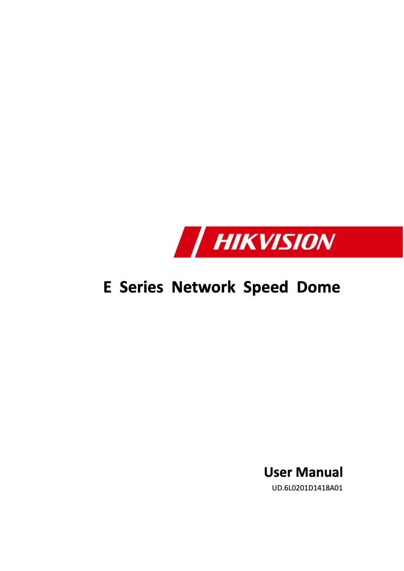 First page image of the manual for DS-2DE4220-AE
