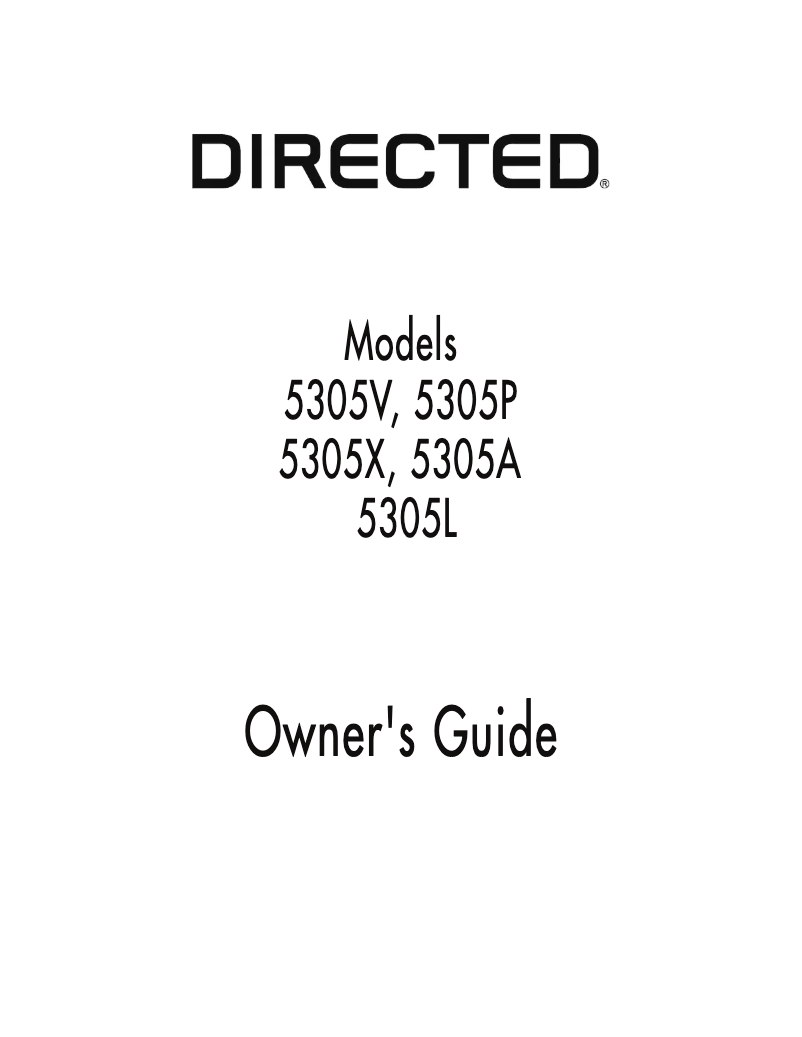 First page image of the manual for Model 5305V