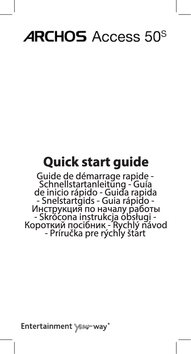 Page 1 of the manual Quick Start Guide Archos Access 50S