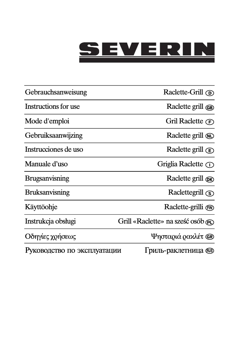 Page 1 of the manual User Manual Severin RG 2682