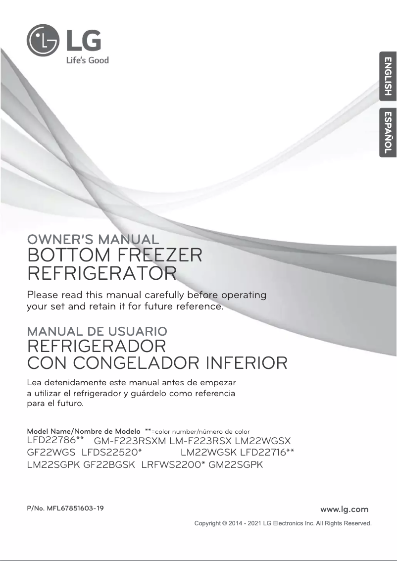 Page 1 of the manual User Manual LG LM22SGPK