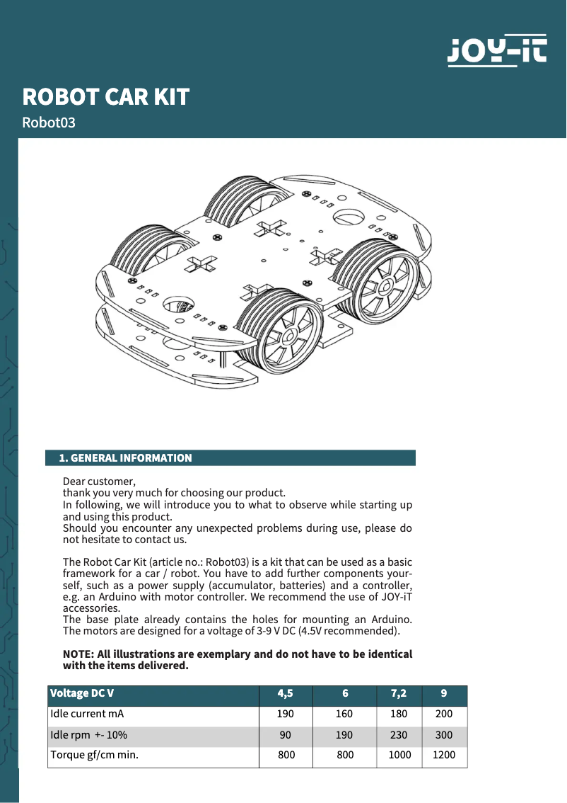 Image de la première page du manuel de l'appareil Robot03