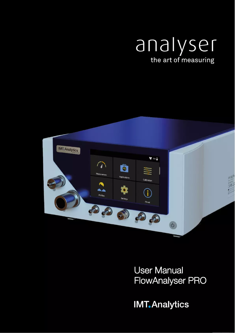 Page 1 of the manual User Manual Rigel Medical FlowAnalyser PF-300 PRO