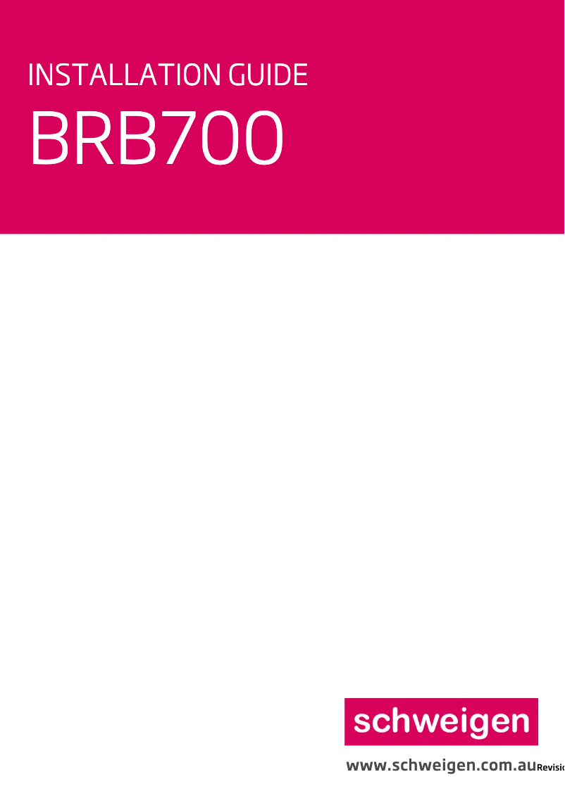 First page image of the manual for BRB700