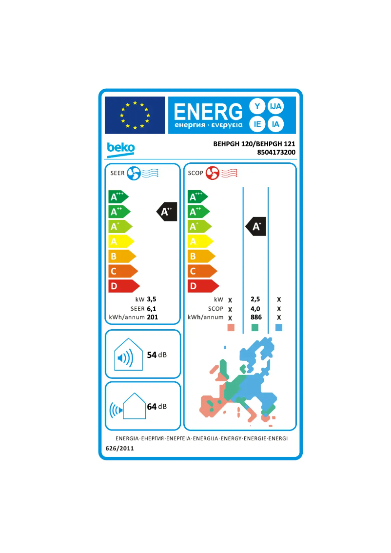 First page image of the manual for BEHPGH 120
