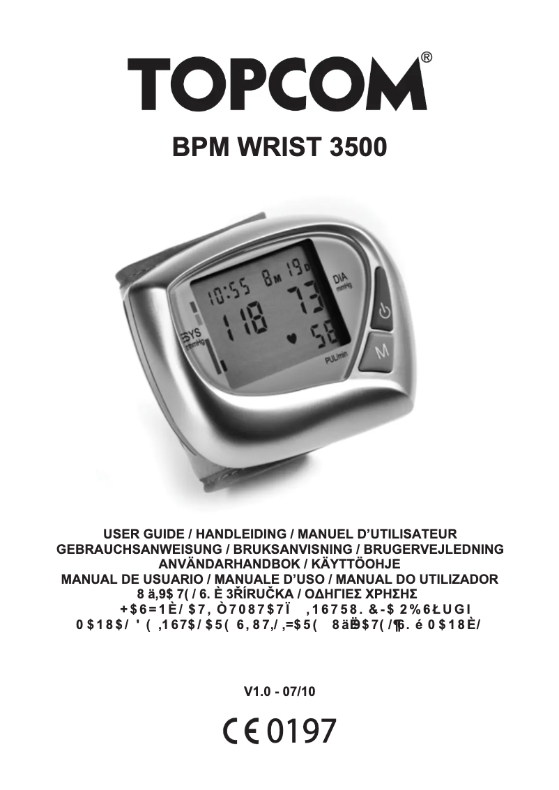 Page 1 of the manual User Manual Topcom BPM Wrist 3500