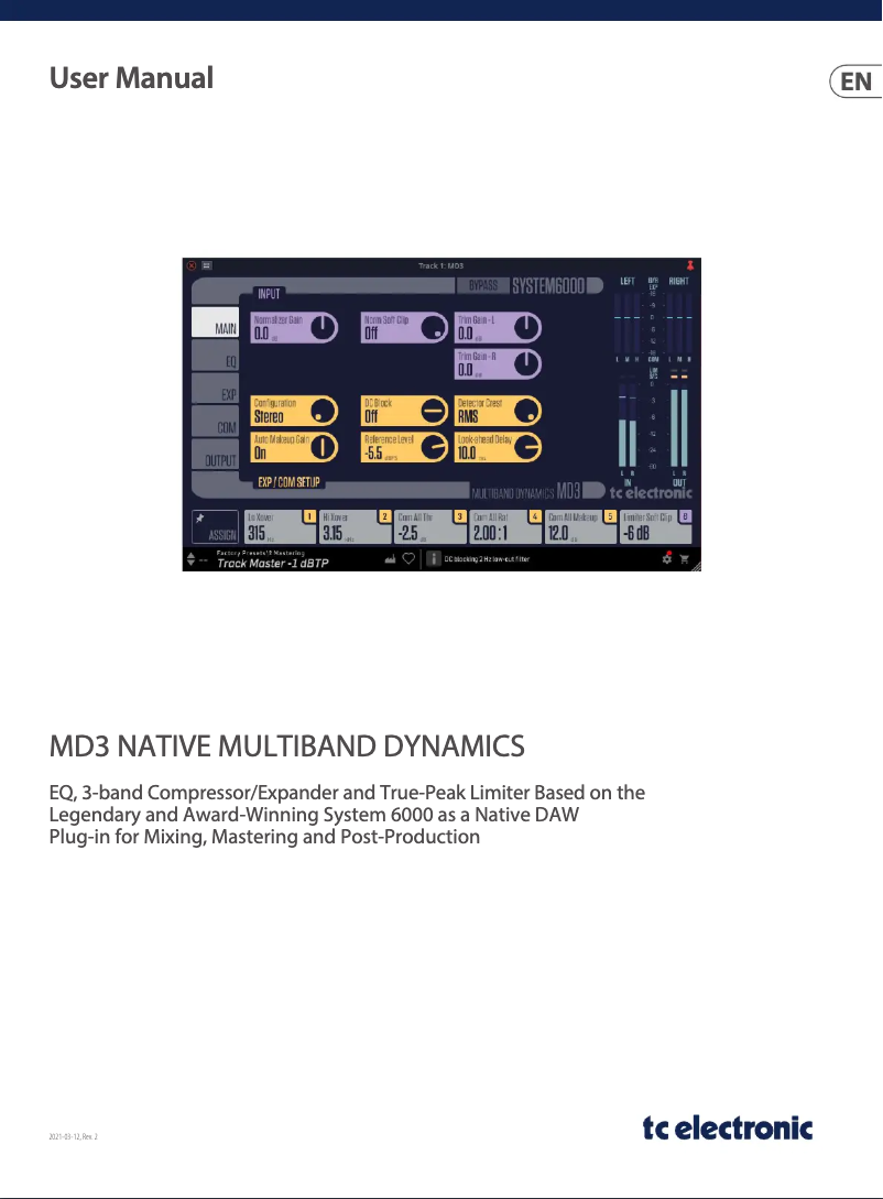 First page image of the manual for MD3 Native