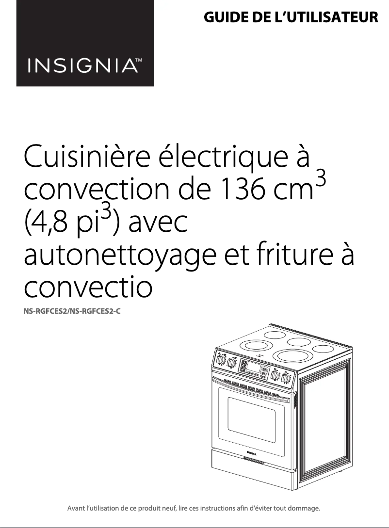 First page image of the manual for NS-RGFCES2