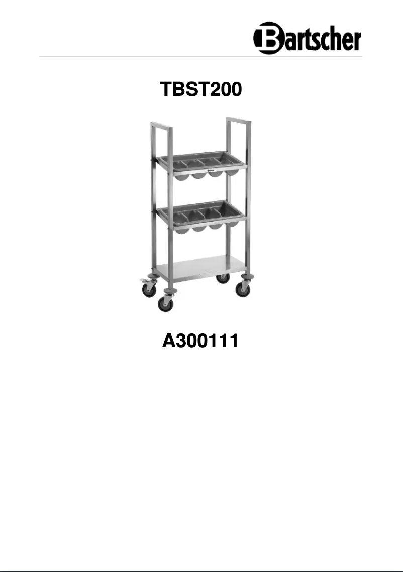 First page image of the manual for TBST200