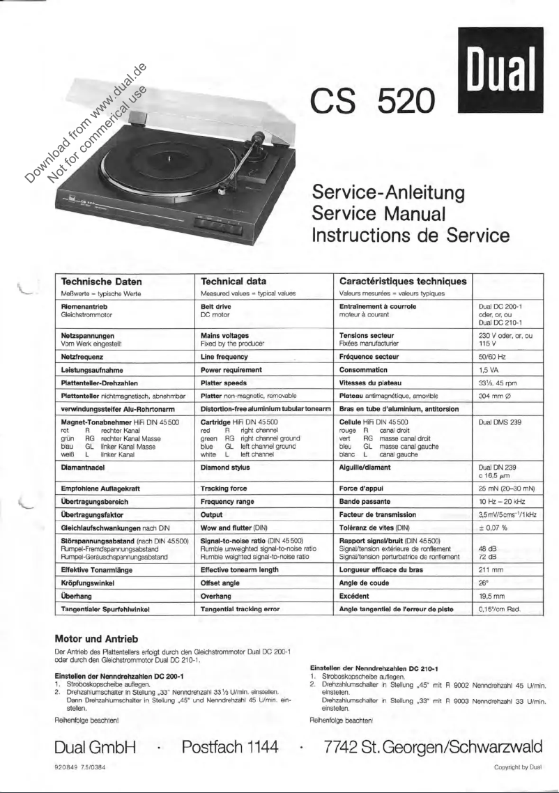First page image of the manual for CS 520