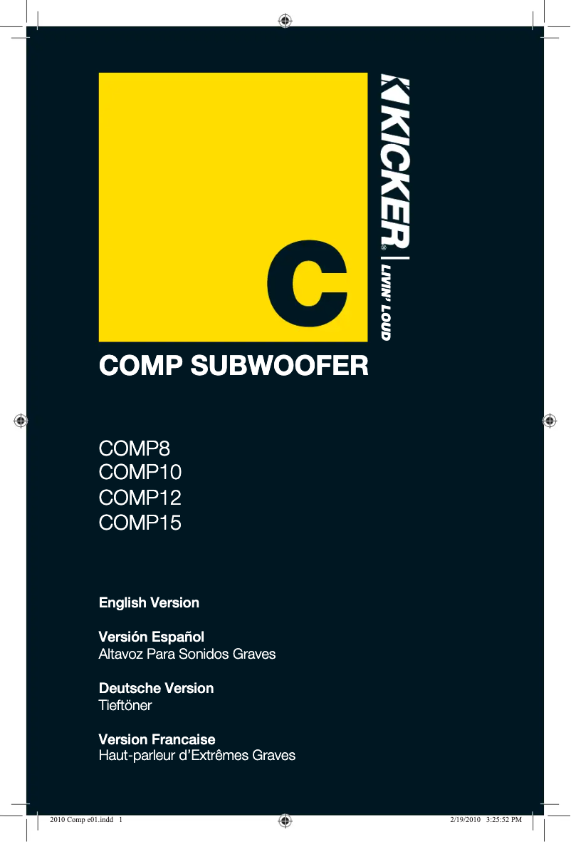 Image de la première page du manuel de l'appareil Comp C10D4