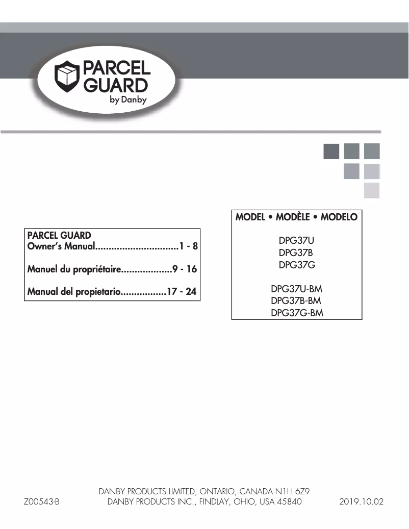 First page image of the manual for DPG37B