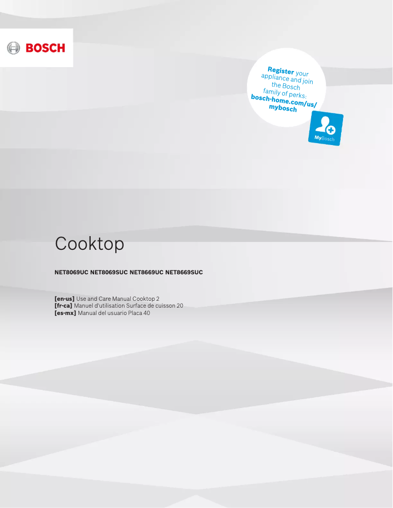 Page 1 of the manual Use and Maintenance Manual Bosch NET8669SUC