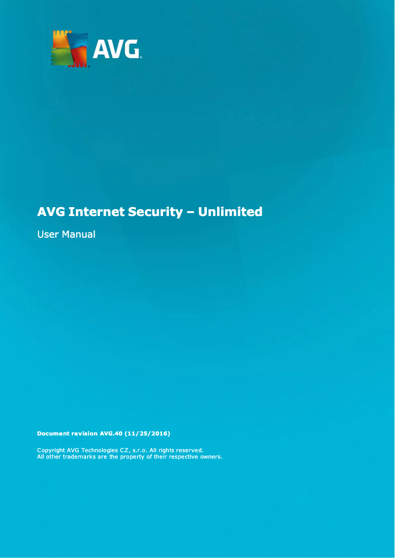 Image de la première page du manuel de l'appareil Internet Security Unlimited 2016