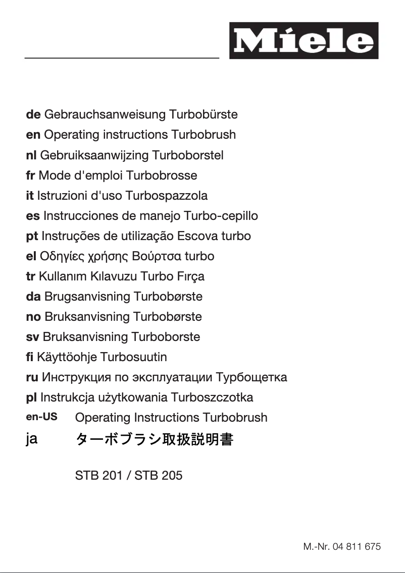 Page 1 of the manual User Manual Miele SFBE1