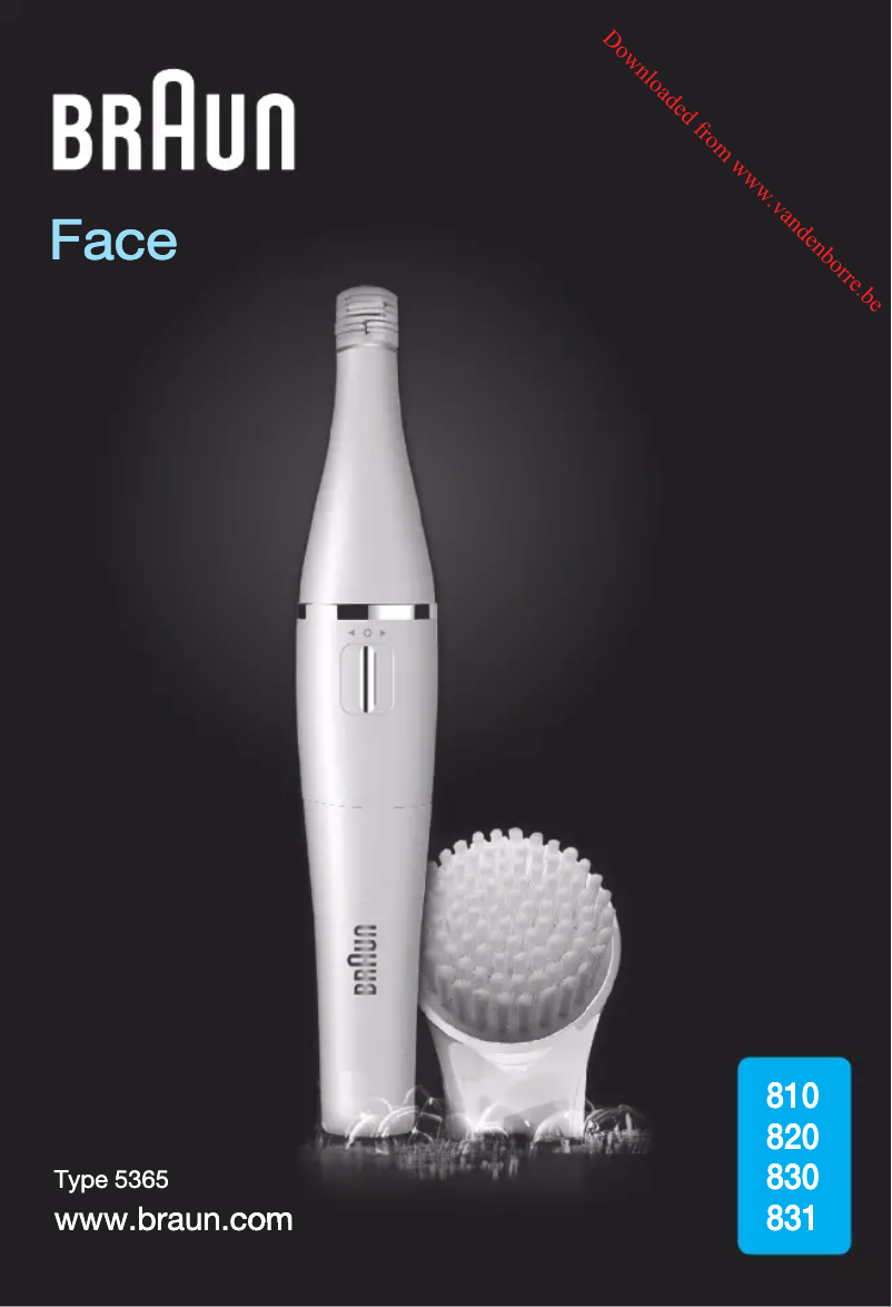Page 1 of the manual User Manual Braun Face 830