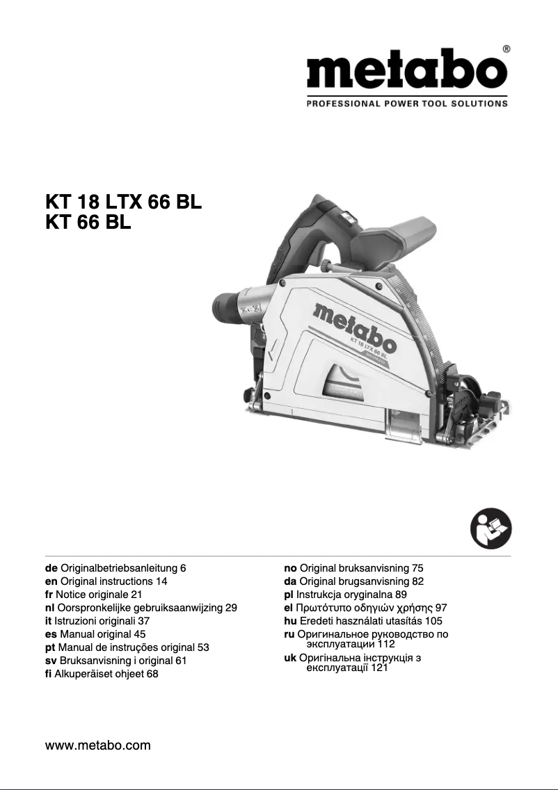 First page image of the manual for KT 66 BL