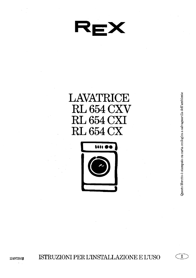 Page 1 of the manual User Manual Rex RL654CXV