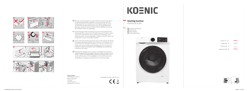 Page 1 of the manual User Manual Koenic KWM 8156 A INV
