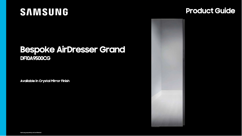 First page image of the manual for DF10A9500CG