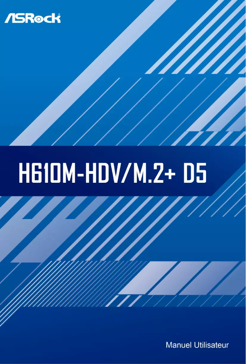 Page 1 de la notice Manuel utilisateur Asrock H610M-HDV/M.2+ D5