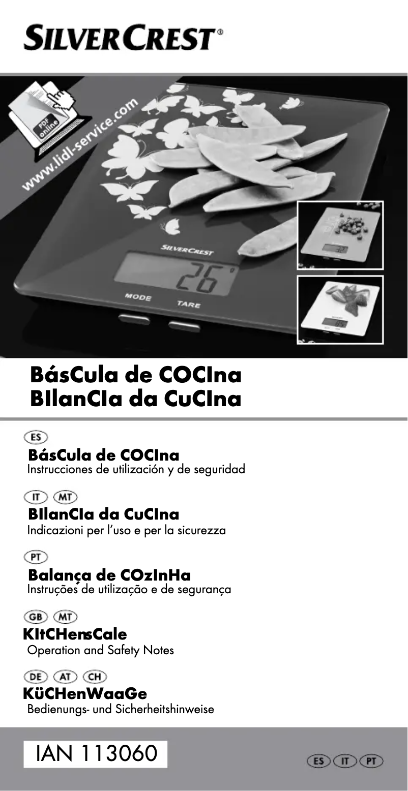 Page 1 of the manual User Manual SilverCrest IAN 113060