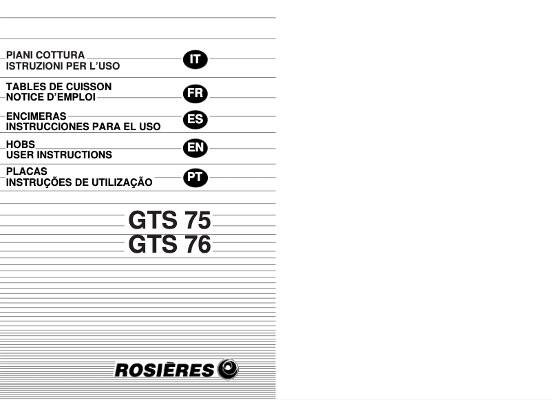 First page image of the manual for GTS76/1IN