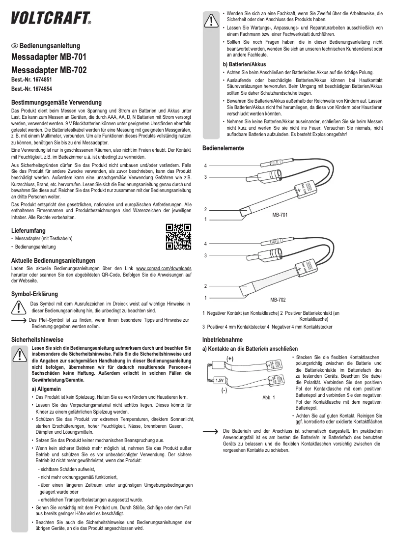 First page image of the manual for MB-701