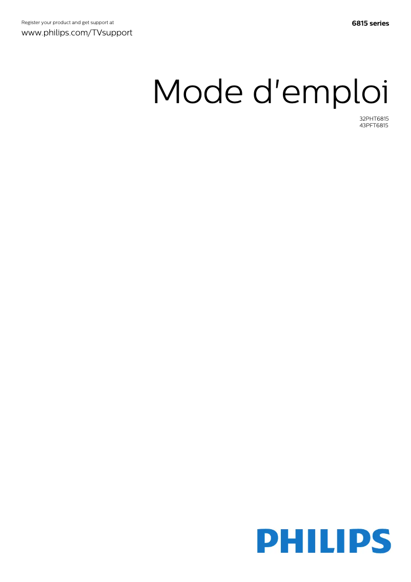 First page image of the manual for 32PHT6815