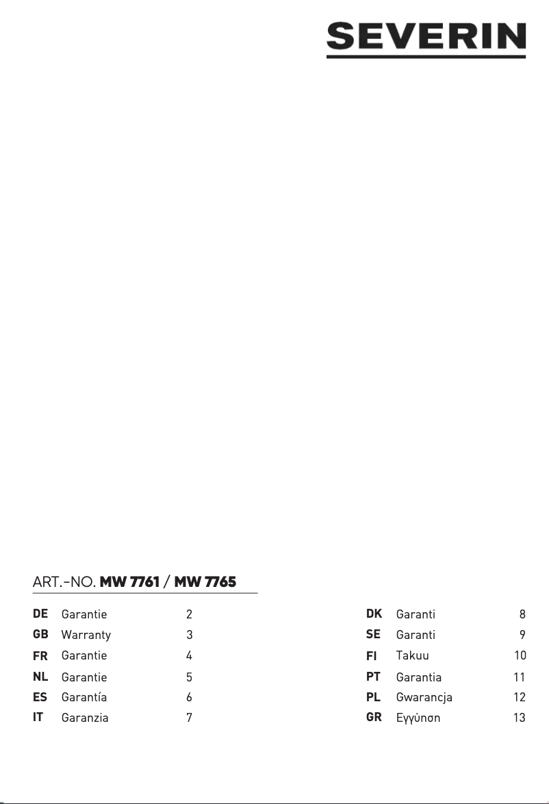 First page image of the manual for MW 7761