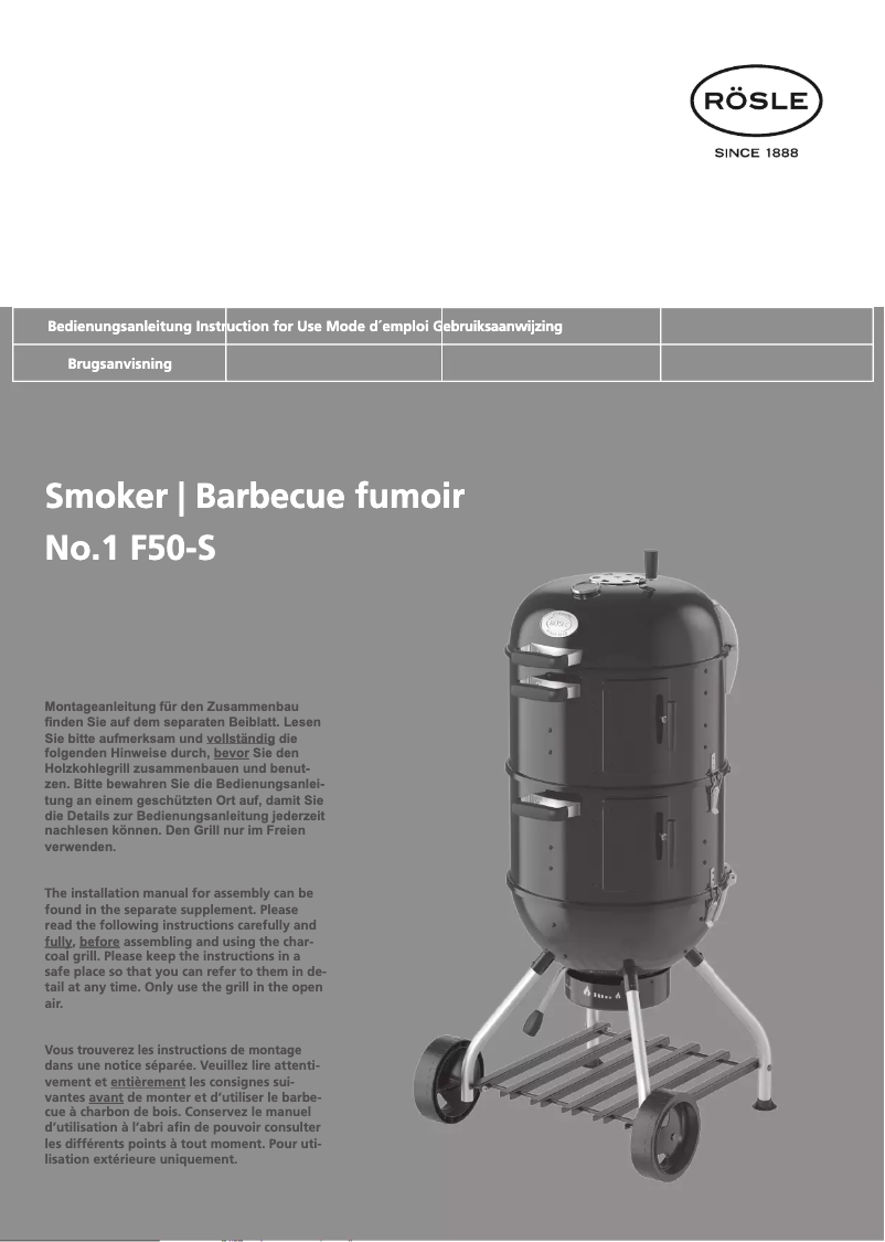 Page 1 of the manual User Manual Rösle No.1 F50-S