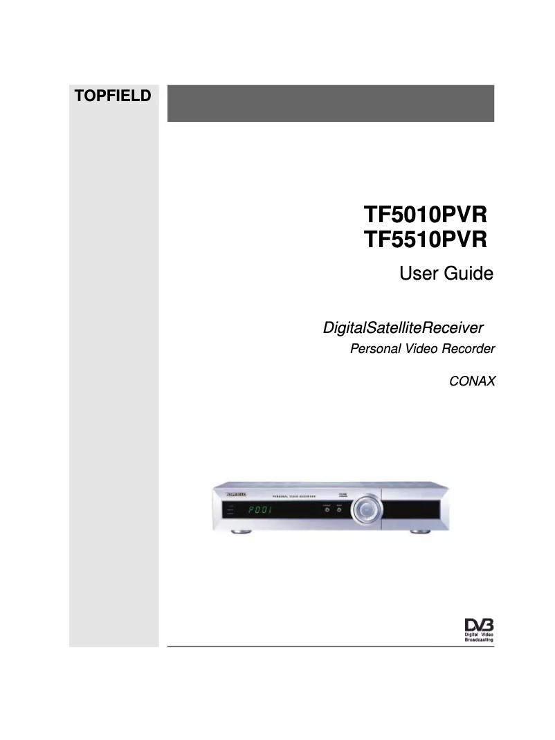 Image de la première page du manuel de l'appareil TF 5010 PVR