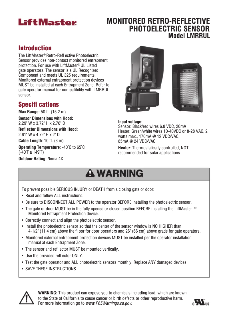 First page image of the manual for LMRRUL