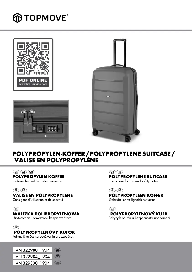 Page 1 of the manual User Manual Topmove IAN 322984