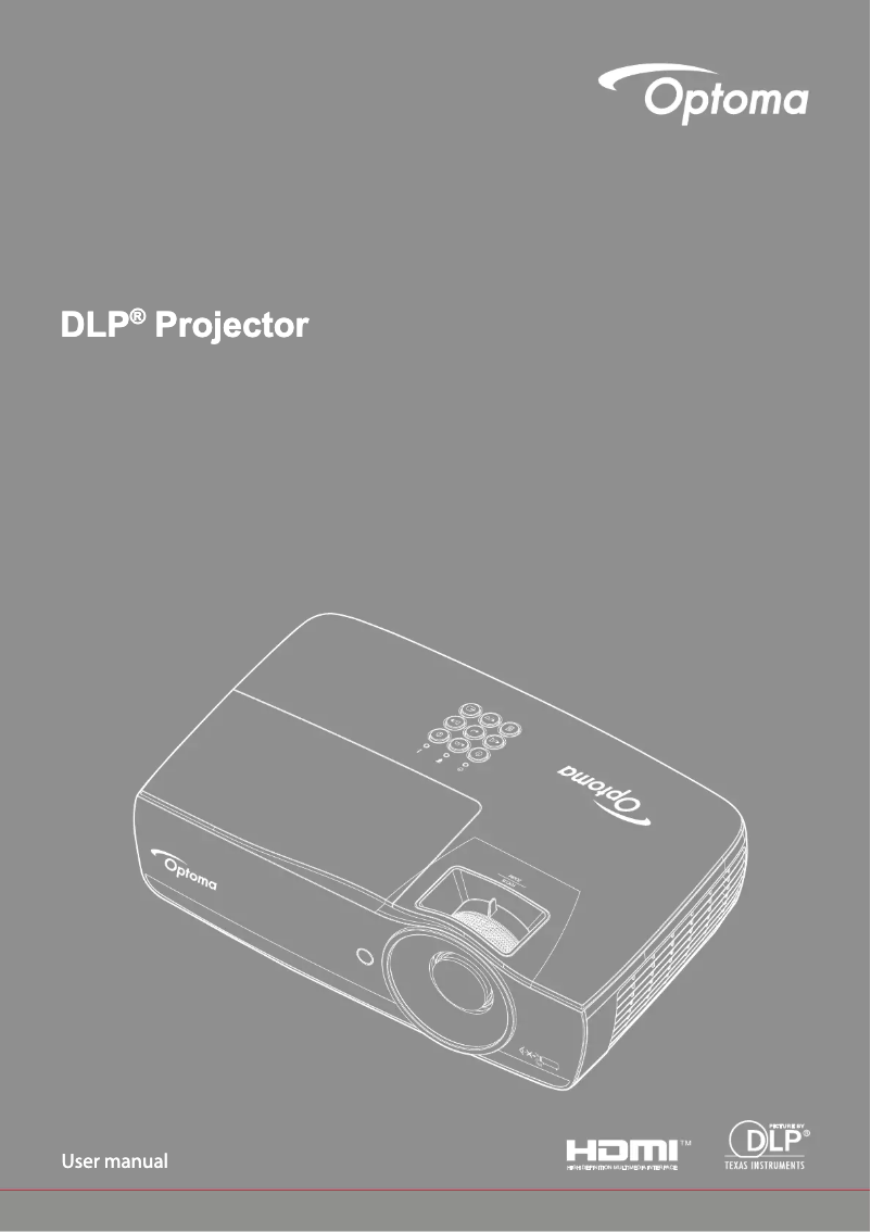Page 1 of the manual User Manual Optoma EH465