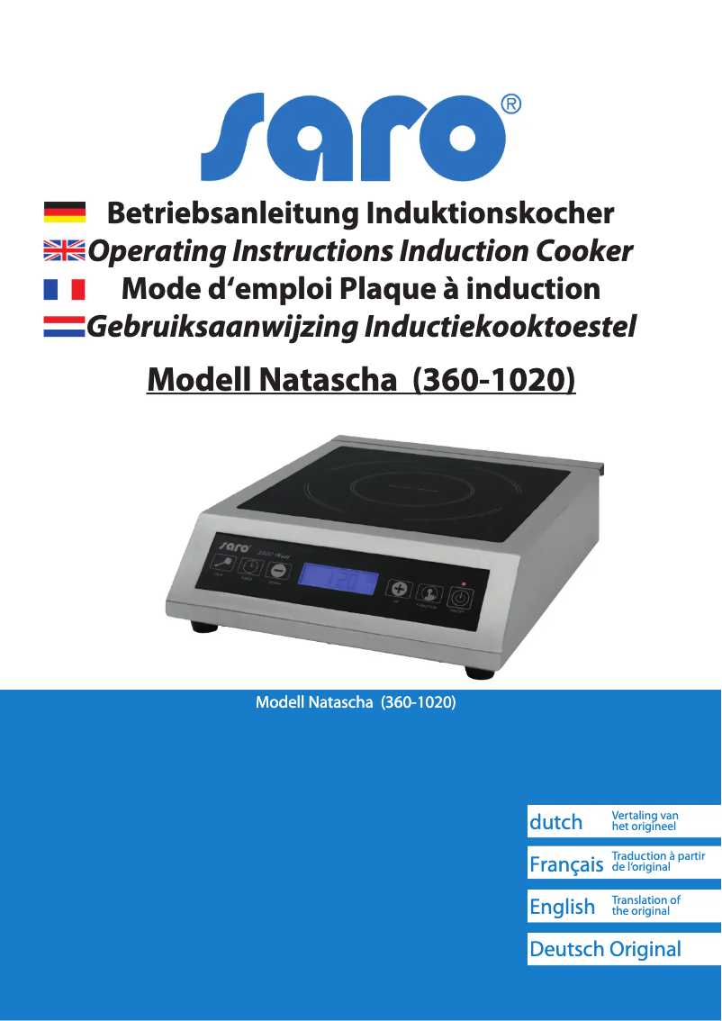 Page 1 de la notice Manuel utilisateur Saro Natascha