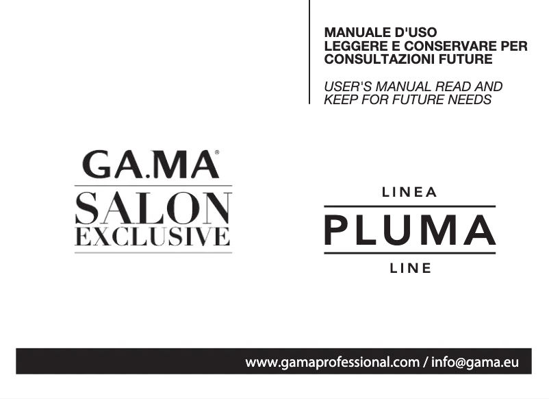 Page 1 of the manual User Manual GA.MA Pluma 5500 ION