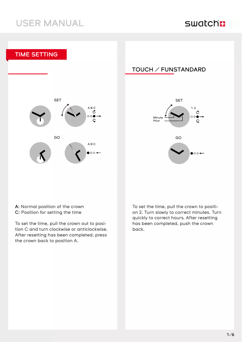 Page 1 of the manual User Manual Swatch Skin SFW105