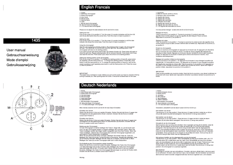 First page image of the manual for 1435