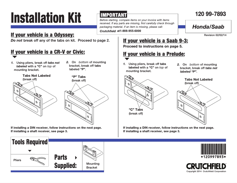 Page 1 de la notice Manuel utilisateur Metra 99-7893